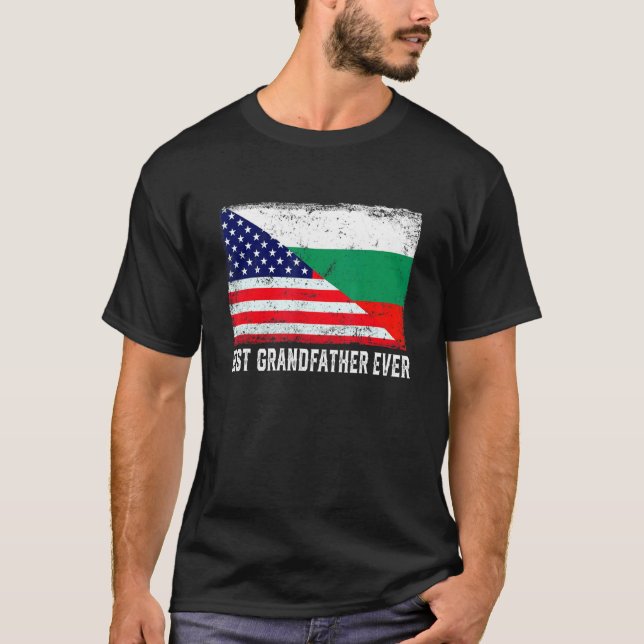 Camiseta Bandera estadounidense Bulgaria bandera mejor abue (Anverso)