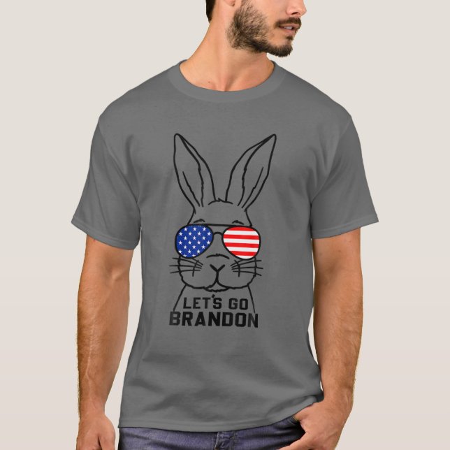 Camiseta Bandera estadounidense Bunny Face Let's Go Brandon (Anverso)