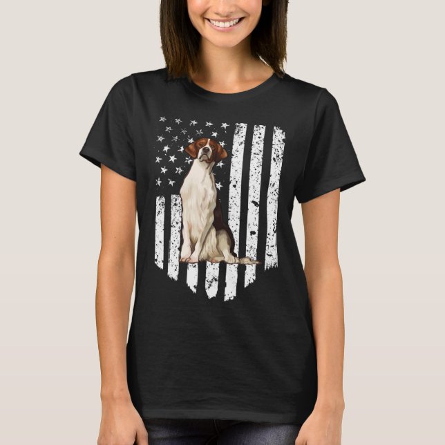 Camiseta Bandera estadounidense BW Red and White Setter irl (Anverso)