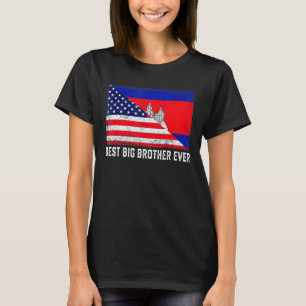 Camiseta Bandera estadounidense Camboya Bandera Mejor Herma
