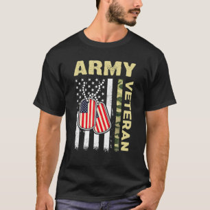 Camiseta Bandera estadounidense Camo Orgulloso Veterano del