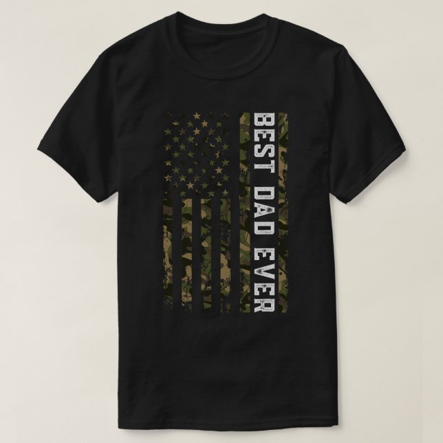 Camiseta Bandera estadounidense Camo Padres Día Mejor Padre (Diseño del anverso)