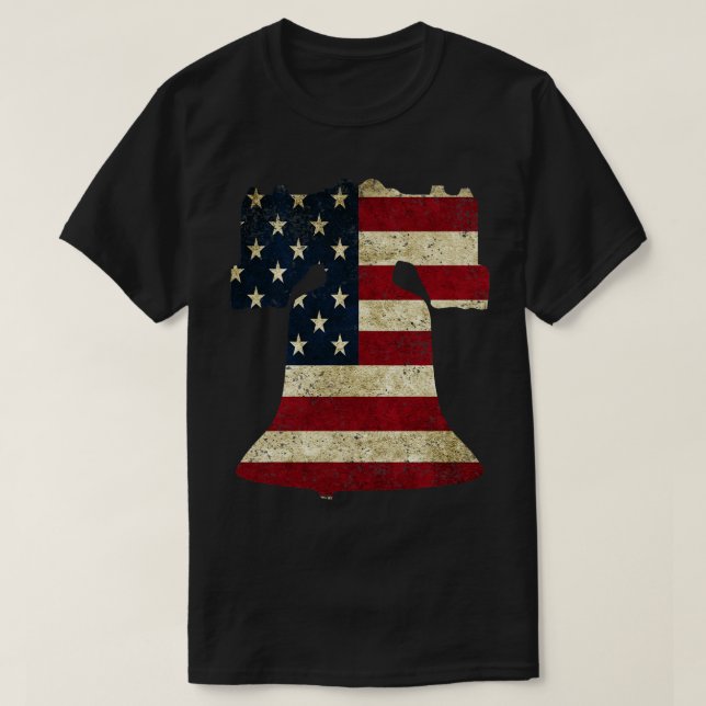 Camiseta Bandera estadounidense Campana de la libertad (Diseño del anverso)