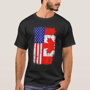 Camiseta Bandera estadounidense canadiense América Canadá T