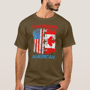 Camiseta Bandera estadounidense canadiense Día de los hombr