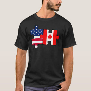 Camiseta Bandera estadounidense canadiense Día de los hombr