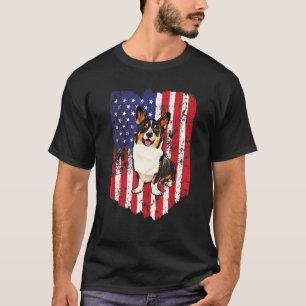 Camiseta Bandera Estadounidense Cardigan Welsh Corgi 4 De J