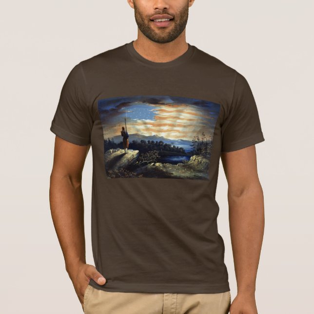 Camiseta Bandera estadounidense celestial en el cielo, guer (Anverso)