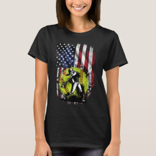 Camiseta Bandera estadounidense Chica de Softball - Deporte