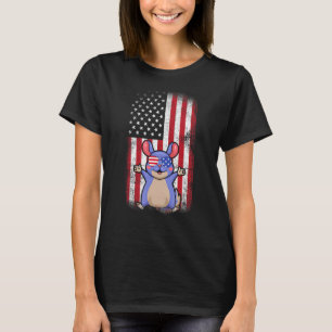 Camiseta Bandera estadounidense Chinchilla Niños Chicas Hom