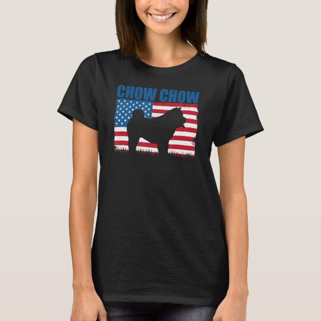Camiseta Bandera estadounidense Chow Chow (Anverso)