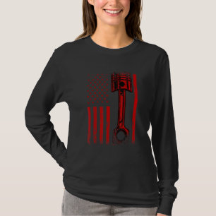 Camiseta Bandera Estadounidense Con Des Gráficos De Piston 