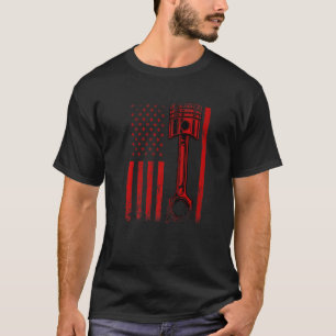 Camiseta Bandera Estadounidense Con Desi Gráfico De Piston