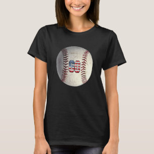 Camiseta Bandera Estadounidense Con El Retro 60 Número De B