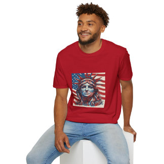 Camiseta Bandera estadounidense con estatua de la libertad