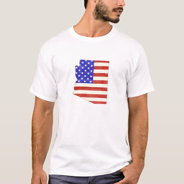 Camiseta Bandera estadounidense con forma de Arizona Patrió (Anverso)