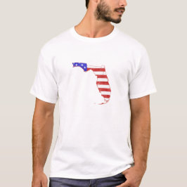 Camiseta Bandera estadounidense con forma de Florida Patrió