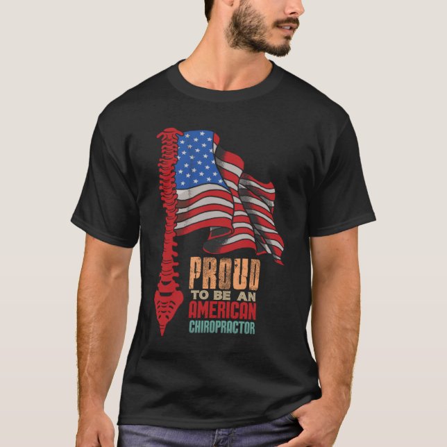 Camiseta Bandera estadounidense con hombres de espina dorsa (Anverso)