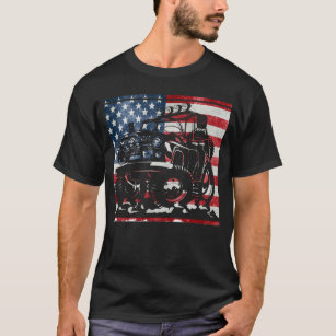 Camiseta Bandera estadounidense con Jeep Grille T-Shirt Jee