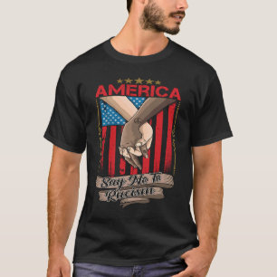 Camiseta Bandera estadounidense con las manos en la mano di
