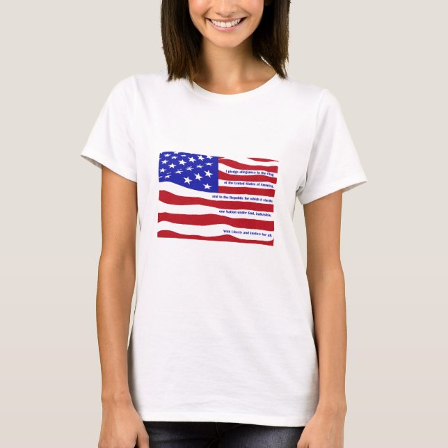 Camiseta Bandera estadounidense con Pledge en rayas (Anverso)