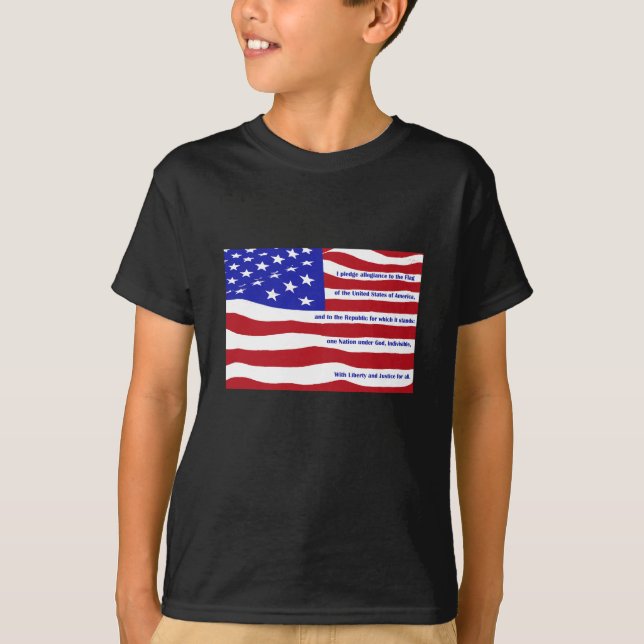 Camiseta Bandera estadounidense con Pledge en rayas (Anverso)