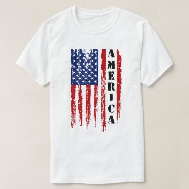Camiseta Bandera estadounidense con problemas en Estados Un (Diseño del anverso)