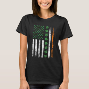 Camiseta Bandera estadounidense con Shamrock St Patrics Day