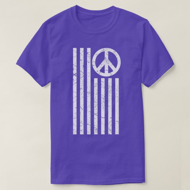 Camiseta Bandera estadounidense con signo de paz (2) (Diseño del anverso)