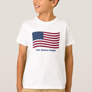 Camiseta Bandera estadounidense con su eslogan Personalizad