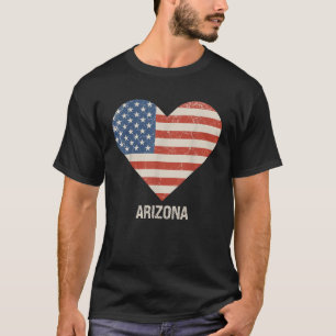 Camiseta Bandera estadounidense Corazón de Arizona 4 de jul