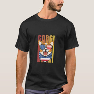 Camiseta Bandera Estadounidense Corgi Dog Cuarto De Julio