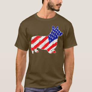 Camiseta Bandera estadounidense Corgi Perro Patriótico Papá
