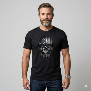 Camiseta Bandera Estadounidense Cráneo 1776 Patriot de EE. 