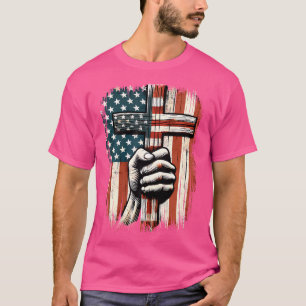 Camiseta Bandera Estadounidense Cruz Cristiana Jesús 4 De J