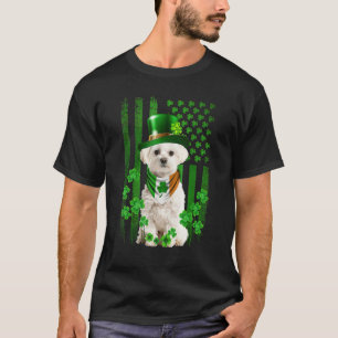 Camiseta Bandera Estadounidense Cuida Perro Maltés Día De L