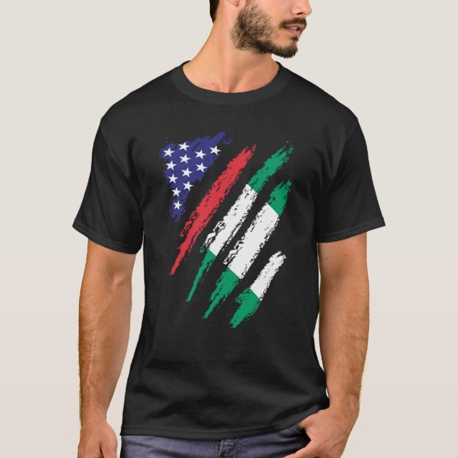 Camiseta Bandera estadounidense cultivada de Nigeria Patrim (Anverso)