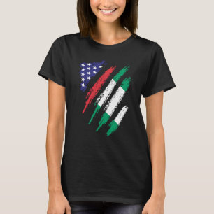 Camiseta Bandera estadounidense cultivada de Nigeria Patrim
