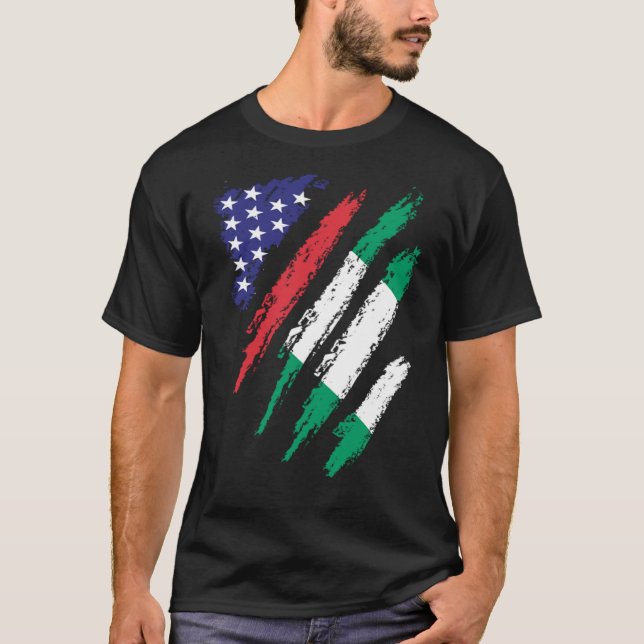Camiseta Bandera estadounidense cultivada de Nigeria Patrim (Anverso)