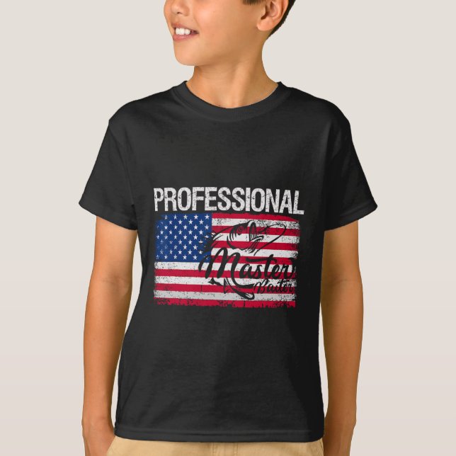 Camiseta Bandera estadounidense curiosa Pesca Carnaval prof (Anverso)