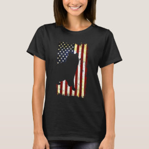 Camiseta Bandera Estadounidense Curl Silhouette 4 De Julio