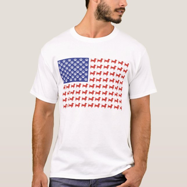 Camiseta Bandera estadounidense Dachshund de Estados Unidos (Anverso)