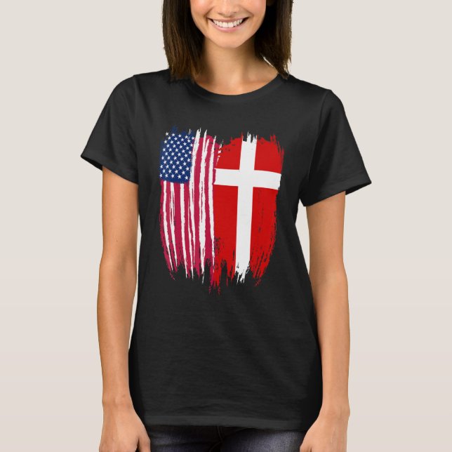 Camiseta Bandera estadounidense danesa (Anverso)