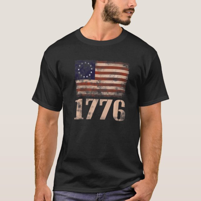Camiseta Bandera Estadounidense De 1776 (Anverso)