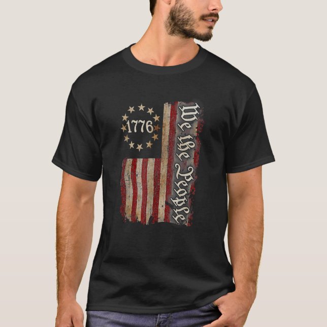 Camiseta Bandera Estadounidense De 1776 We The People Eeuu  (Anverso)
