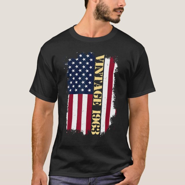 Camiseta Bandera estadounidense de 60 años de antigüedad 19 (Anverso)