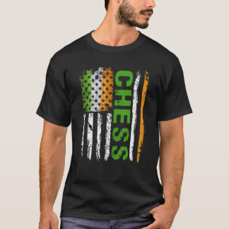 Camiseta Bandera estadounidense de ajedrez perturbada por e