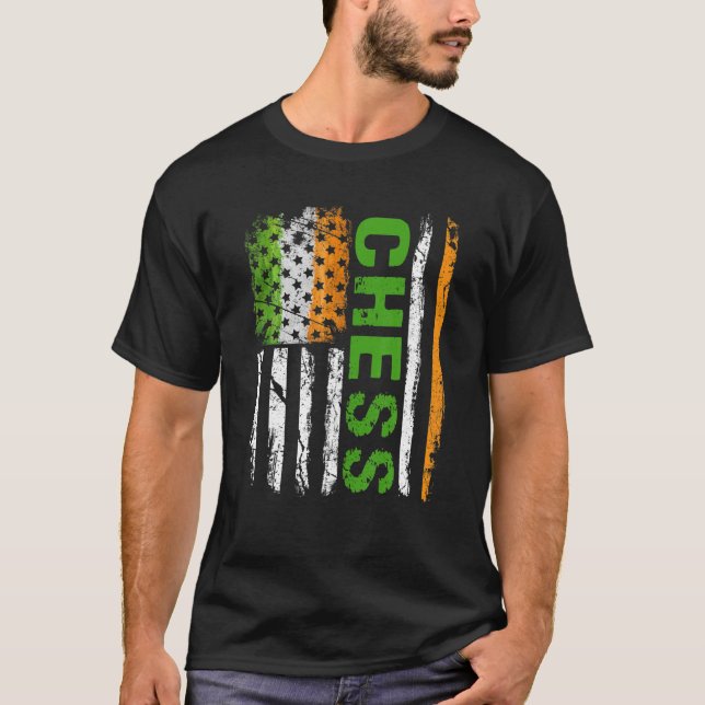 Camiseta Bandera estadounidense de ajedrez perturbada por e (Anverso)