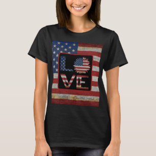 CAMISETA BANDERA ESTADOUNIDENSE DE AMOR TRENDY DISTRIBUYÓ L