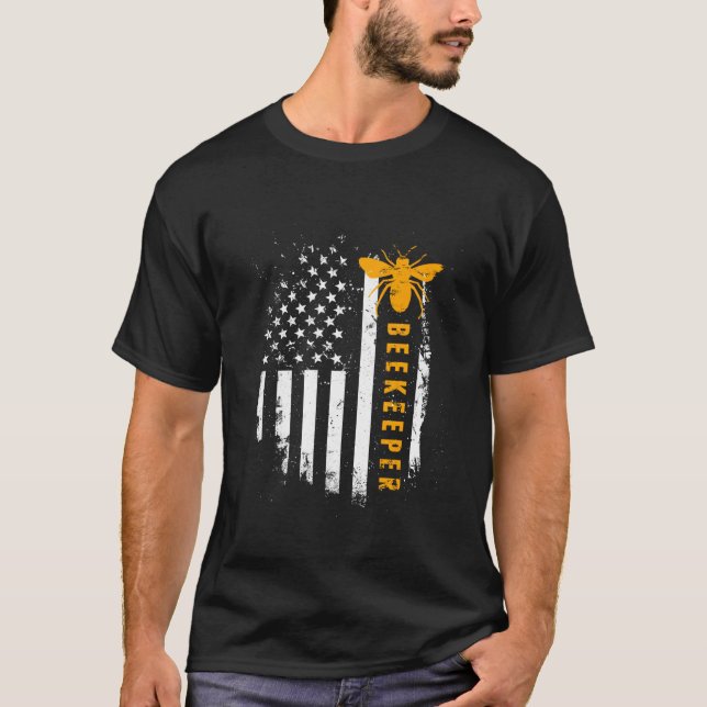 Camiseta Bandera estadounidense de apicultores Salva a las  (Anverso)